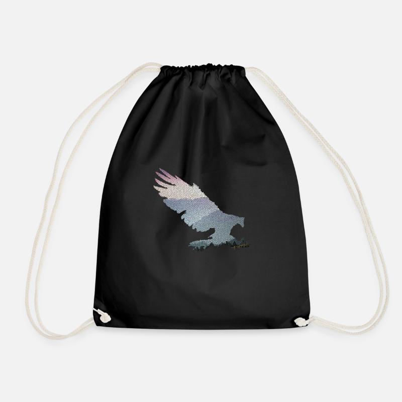 Eagle - Drawstring Bag - black