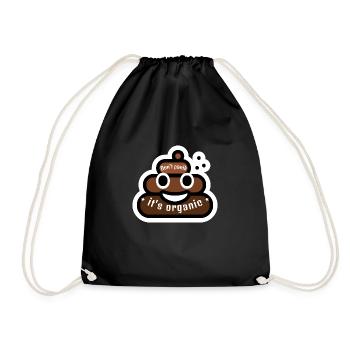 Don't panic it's organic poop emoji - Drawstring Bag - black - Front