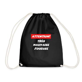 attention très mauvaise joueuse - Sac de sport léger - noir - Devant