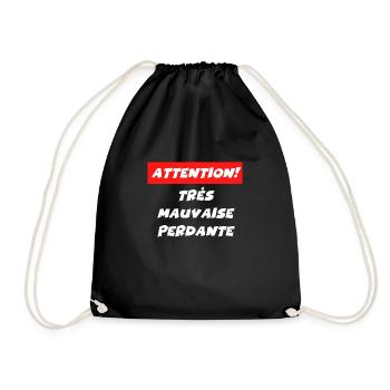 attention très mauvaise perdante - Sac de sport léger - noir - Devant