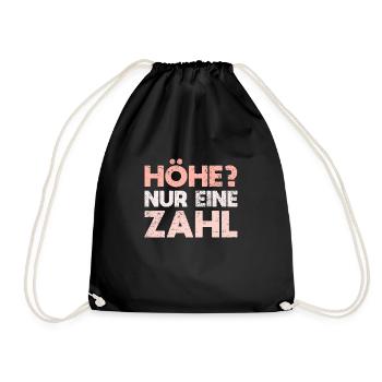 Höhe? Nur Eine Zahl - Turnbeutel - Schwarz - Vorne