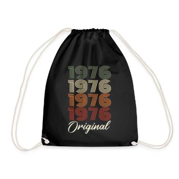 1976 Original Vintage Birthday Gift 1976 - Drawstring Bag - black - Front