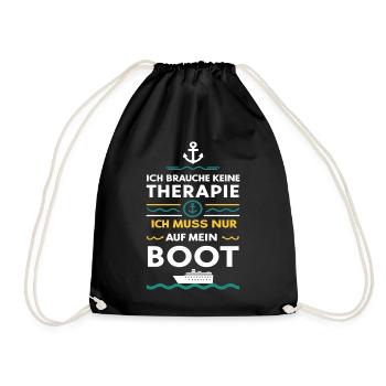 Ich Muss Nur Auf Mein Boot für einen - Turnbeutel - Schwarz - Vorne