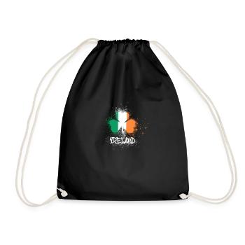 irlande,irlande,trèfle,graffiti,peinture - Sac de sport léger - noir - Devant