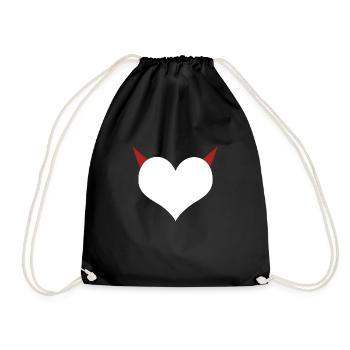 Herz Teufel Devil I love - Drawstring Bag - black - Front