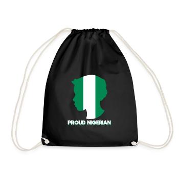 Nigeria Nigerian Africa Flag Pride I Gift - Drawstring Bag - black - Front