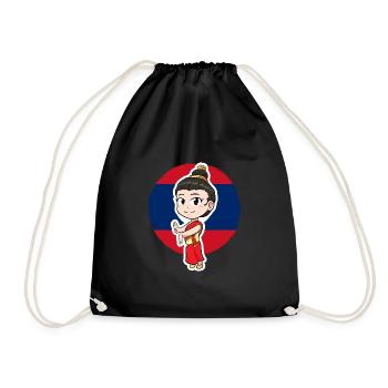 Laos Lao Drapeau Laotien éléphant Lao I cadeau - Sac de sport léger - noir - Devant