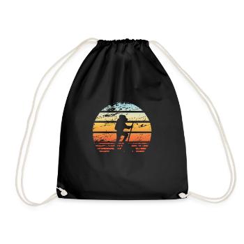 Wandern Klettern Campen Wanderer Vintage Retro - Turnbeutel - Schwarz - Vorne