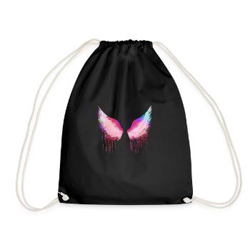 Wings,angelwings, angel wings,colorful - Drawstring Bag - black - Front