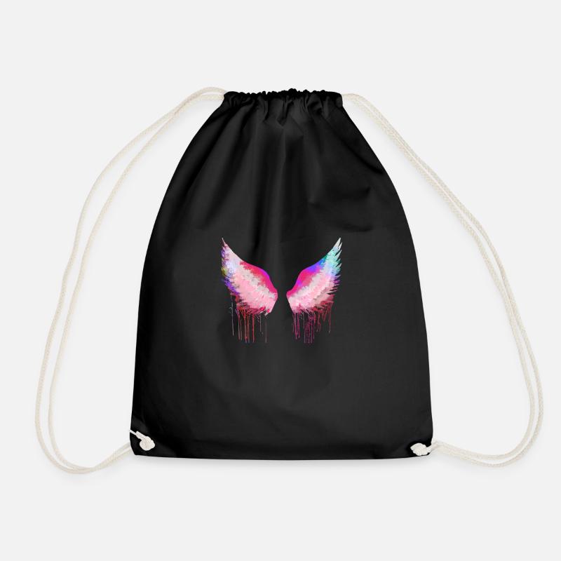 Flügel,angelwings, engelsflügel,bunt - Turnbeutel - Schwarz