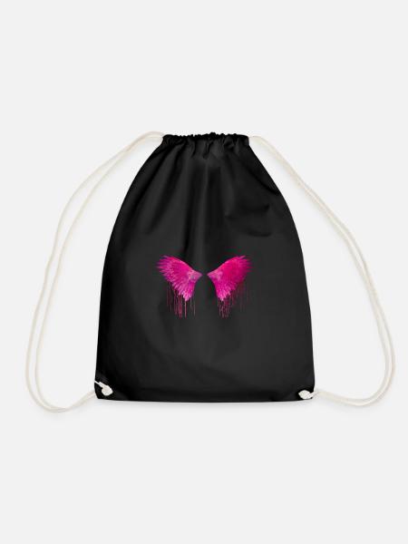 flügel,engel,graffiiti,malerei,pink,Engelsflügel, - Turnbeutel - Schwarz