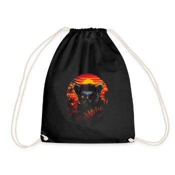 Lémurien Lémurien catta Lémur de Madagascar - Sac de sport léger - noir - Devant