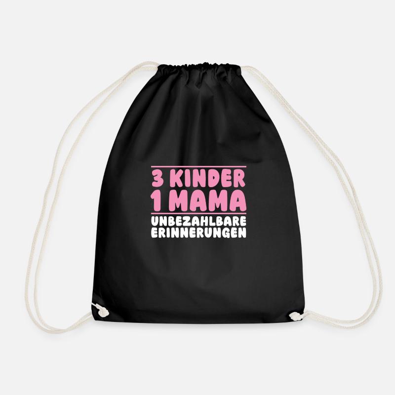 Mama Von 3 Kindern - Turnbeutel - Schwarz