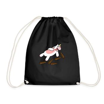 Drunk unicorn - Drawstring Bag - black - Front