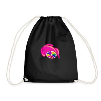 chicken, chicken, pink chicken,comic,LGBT - Drawstring Bag - black - Front
