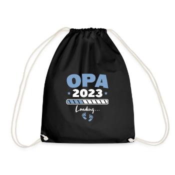 Großvater 2023 Werdender Opa Geschenk - Turnbeutel - Schwarz - Vorne