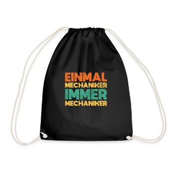 Einmal Mechaniker, Immer Mechaniker - Turnbeutel - Schwarz - Vorne