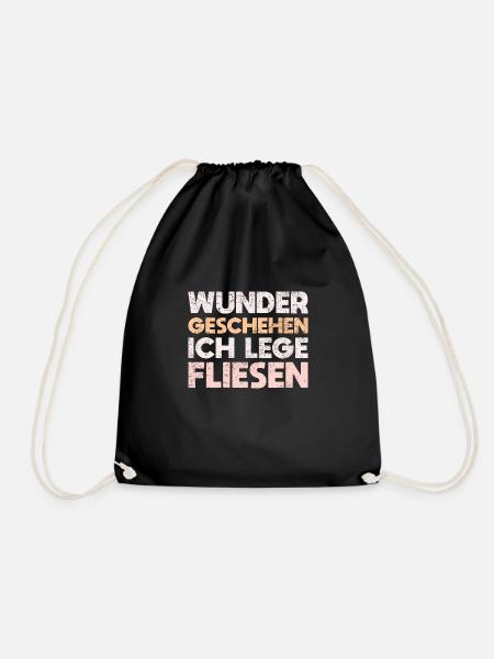 Wunder Geschehen, Ich Lege Fliesen - Turnbeutel - Schwarz