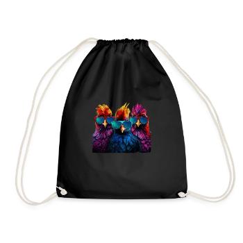 Trois poulets cool cadeau de vacances fermier agriculteurs - Sac de sport léger - noir - Devant