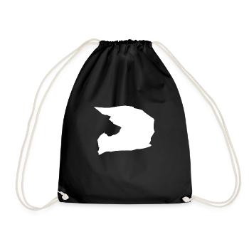 Cross helmet - Drawstring Bag - black - Front