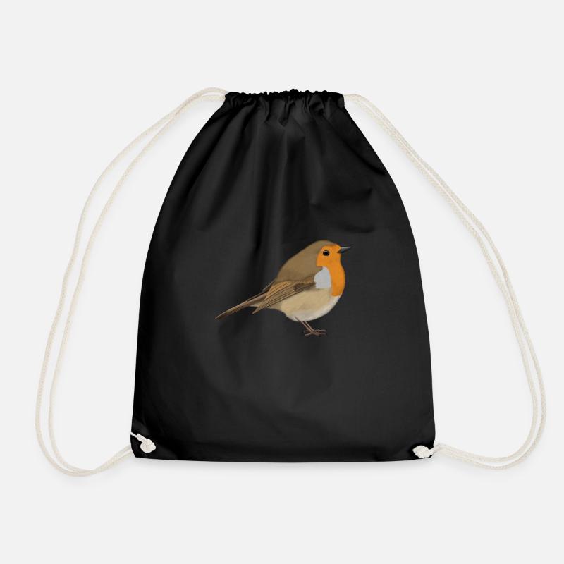 Rotkehlchen Vogel Vogelfreund Vogelbeobachter - Turnbeutel - Schwarz