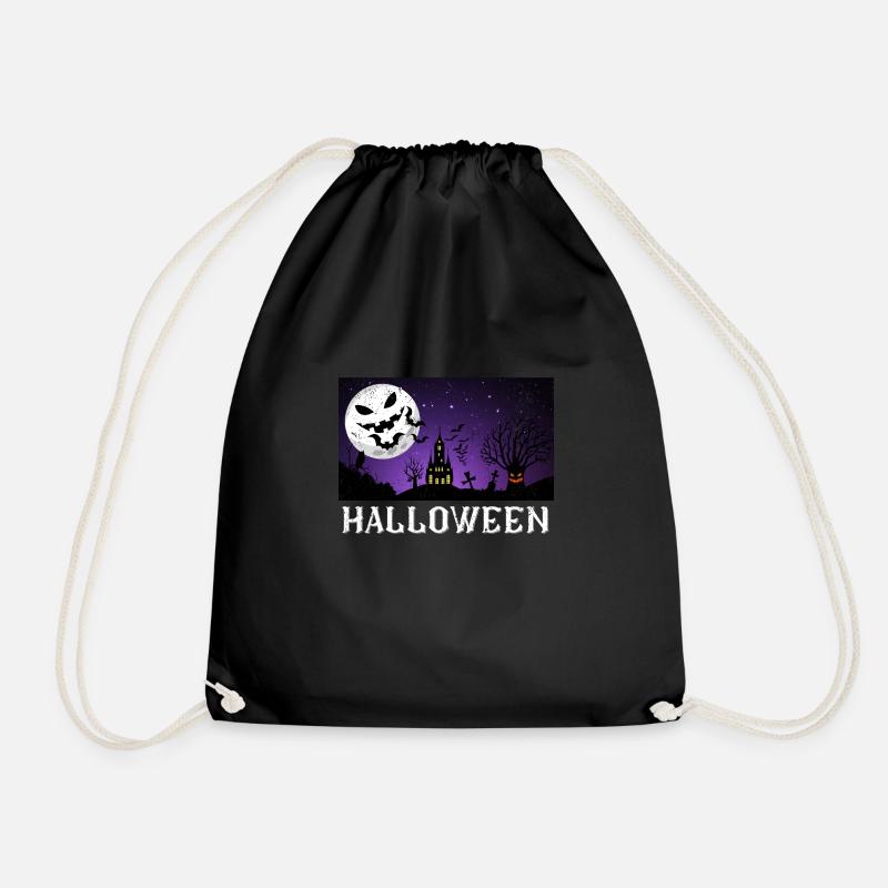 Halloween Haunted Manor - Drawstring Bag - black