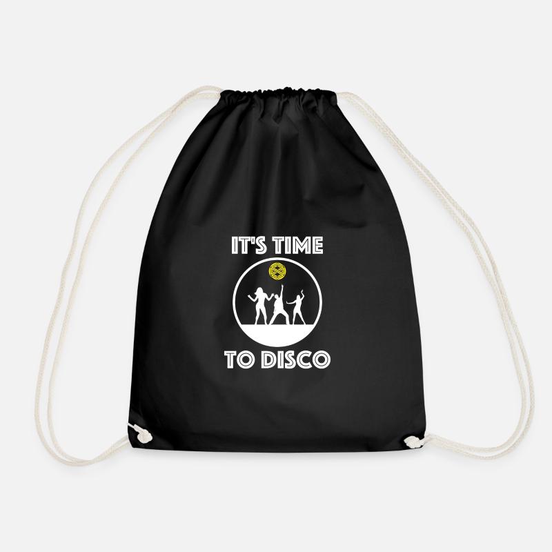 It's Time to Disco - Drawstring Bag - black