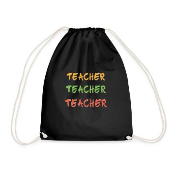 Teacher Cool design for teachers - Drawstring Bag - black - Front