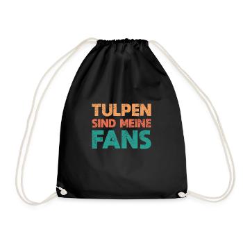 Tulpen Sind Meine Fans - Turnbeutel - Schwarz - Vorne