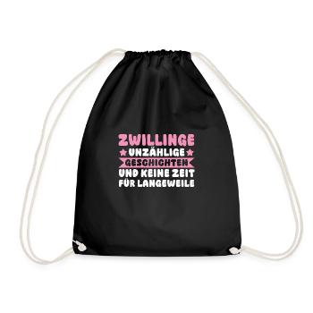 Mom of twins - Drawstring Bag - black - Front