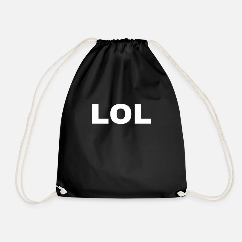 Lol - Drawstring Bag - black