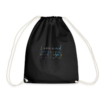 amour et bonnes vibrations, bonnes vibrations, colorées, police - Sac de sport léger - noir - Devant