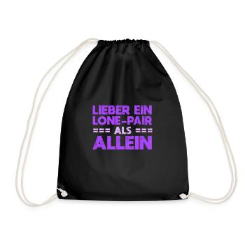 Lieber Ein Lone-Pair Als Allein - Turnbeutel - Schwarz - Vorne