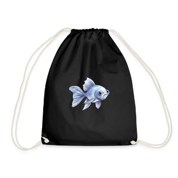 Poisson rouge à queue voilée bleue - Sac de sport léger - noir - Devant