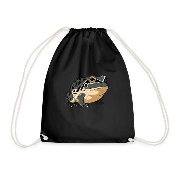Unique Frog Illustration - Drawstring Bag - black - Front