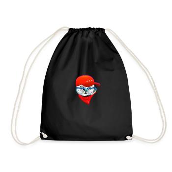 Chat drôle - Sac de sport léger - noir - Devant