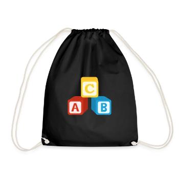 ABC Würfel - Turnbeutel - Schwarz - Vorne