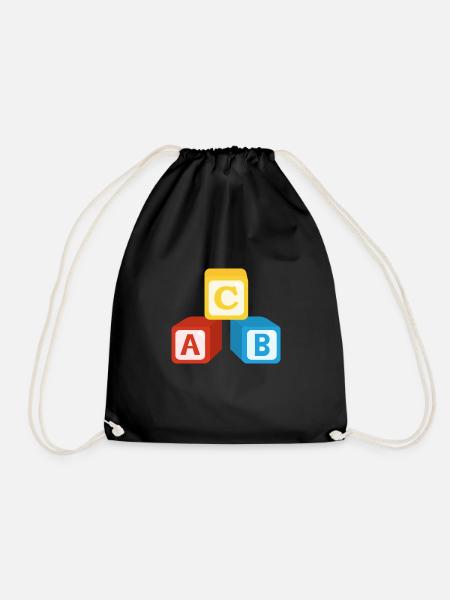 ABC Würfel - Turnbeutel - Schwarz