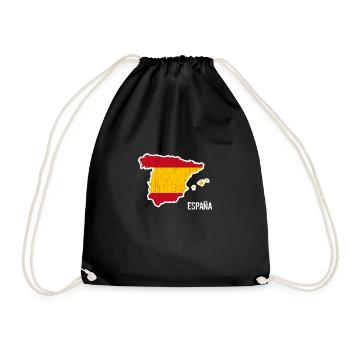 Spain, flag, outline, souvenir - Drawstring Bag - black - Front