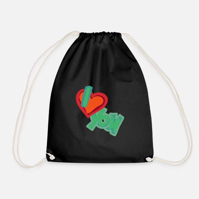 IHerzYou - Drawstring Bag - black