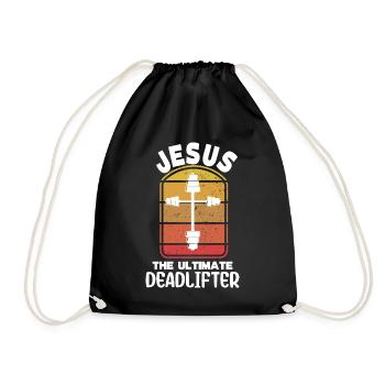 Jésus L’ultime soulevé de terre rétro Jésus - Sac de sport léger - noir - Devant