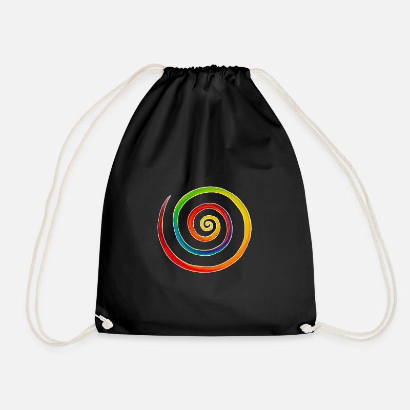 Regenbogen-Spirale - Turnbeutel - Schwarz