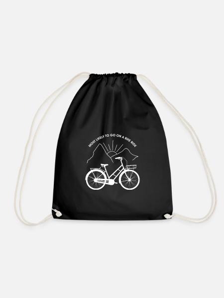 Am ehesten würde man eine Fahrradtour machen weiße Version - Turnbeutel - Schwarz