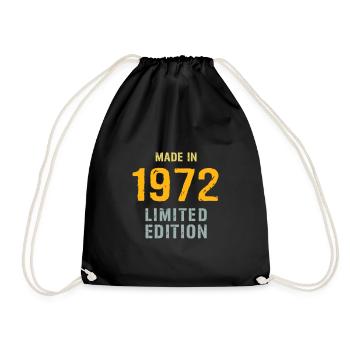 Born in 1972 - Drawstring Bag - black - Front