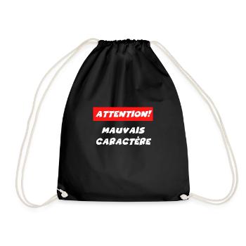 attention mauvais caractère - Sac de sport léger - noir - Devant