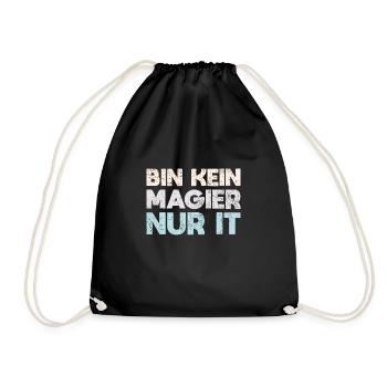 Bin Kein Magier, Nur IT - Turnbeutel - Schwarz - Vorne