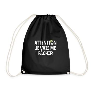 Attention je vais me fachir - Sac de sport léger - noir - Devant