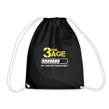 Cadeau Anniversaire Original et Rigolo 3 ème Age - Sac de sport léger - noir - Devant