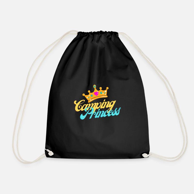Camping Princess - Drawstring Bag - black