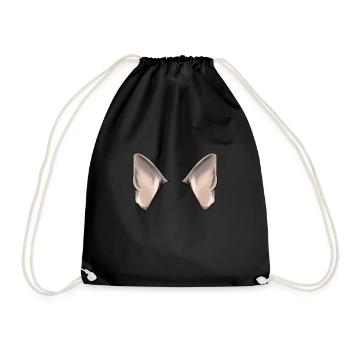 Oreilles de chien d'un berger allemand - Sac de sport léger - noir - Devant